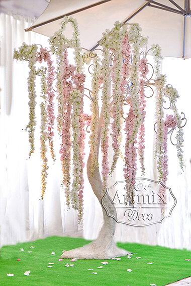 Декоративное дерево пожеланий с цветами Глицинии