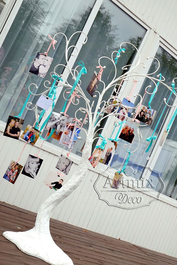 Свадебное дерево пожеланий с фотографиями жениха и невесты