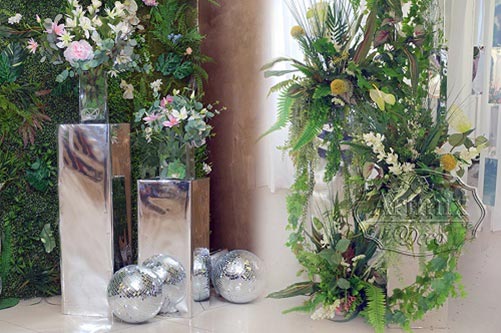 Зеркальные колонны для свадебной церемонии