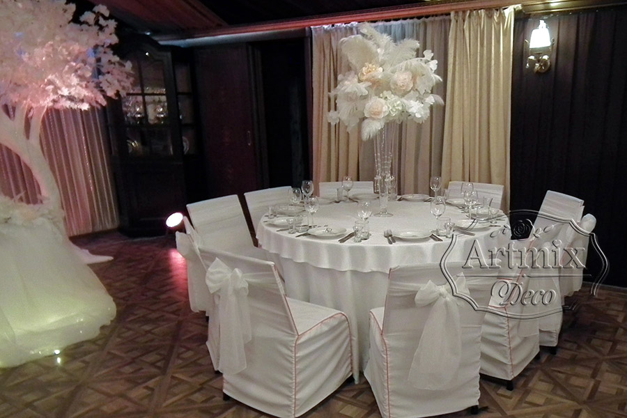 Оформление свадебных столов для гостей