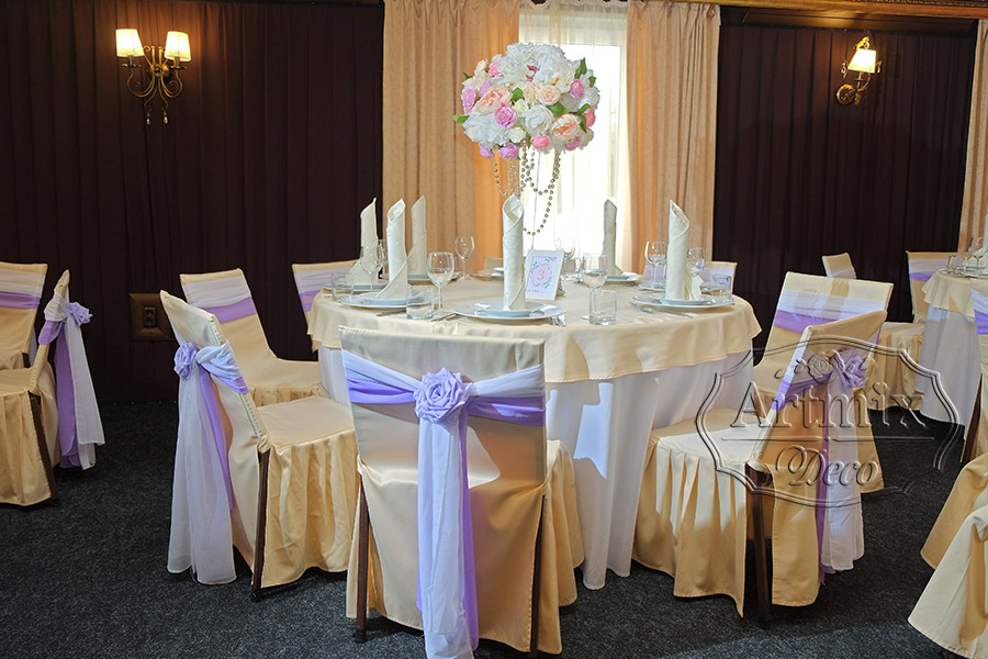 Оформление свадебных столов гостей
