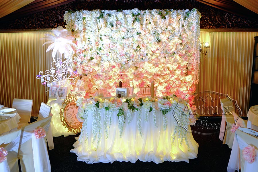 Цветочный фон в оформлении свадьбы