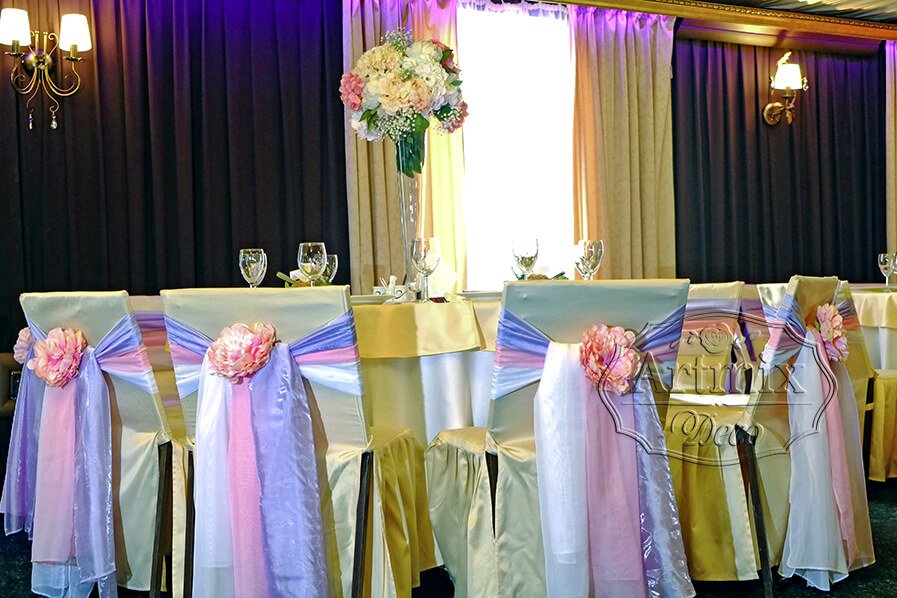 Свадебное оформление столов гостей
