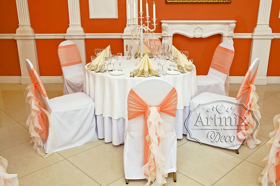 Оформление свадебных столов гостей