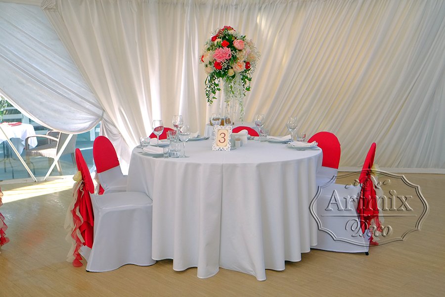 Украшение стола гостей на свадьбу