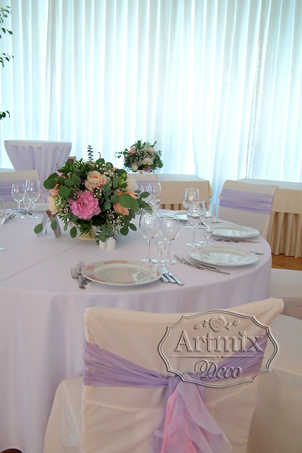 Оформление столов гостей на свадебное торжество