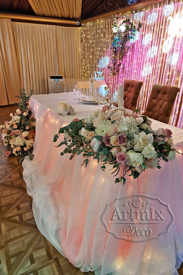Цветочное оформление свадебного зала