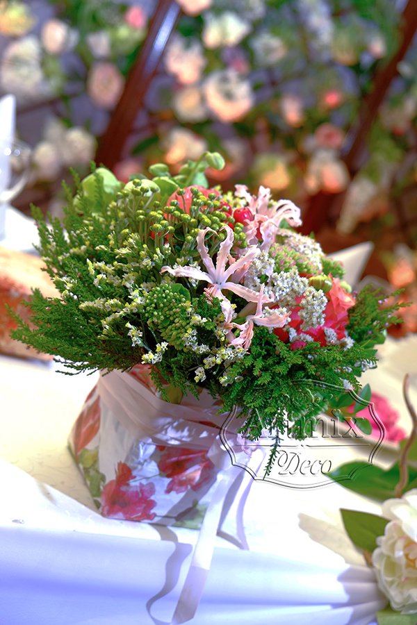 Цветы в оформлении стола жениха и невесты