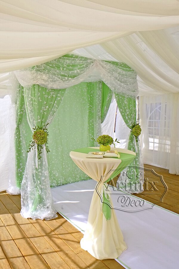 Свадебная арка - шатёр в зелёном цвете